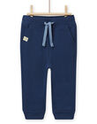 Pantaloni piqué blu ardesia neonato NUJOPAN1 / 22SG1061PANC203