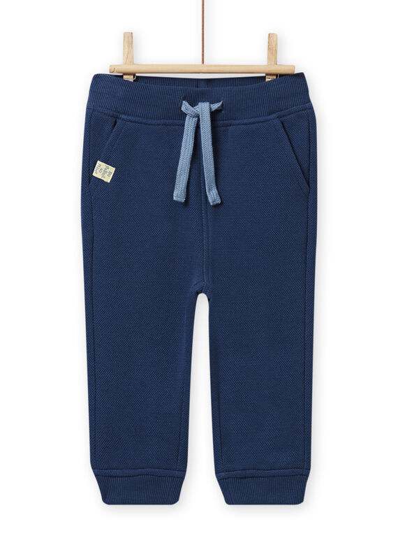 Pantaloni piqué blu ardesia neonato NUJOPAN1 / 22SG1061PANC203