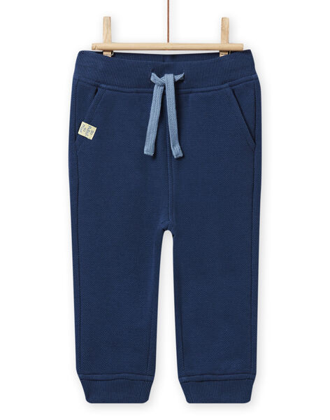 Pantaloni piqué blu ardesia neonato NUJOPAN1 / 22SG1061PANC203