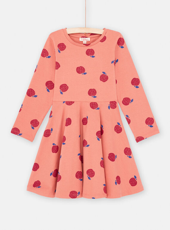Abito terracotta con stampa mela bambina SAJOROB4 / 23W901G2ROBE415