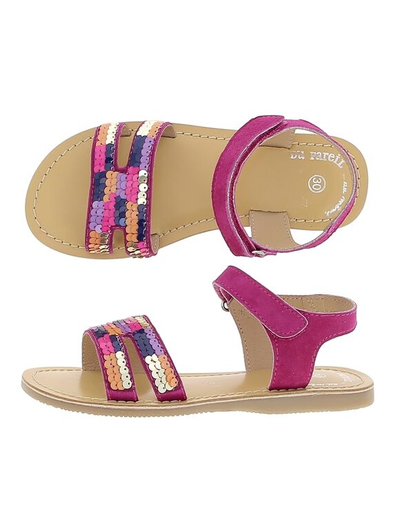 Girls' leather sandals CFSANDSEQ / 18SK35WED0E304
