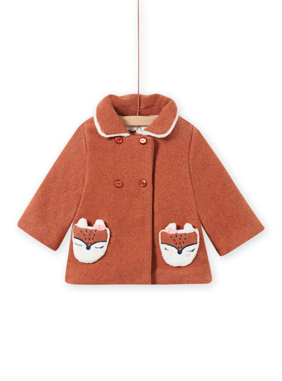 Cappotto in lana marrone motivo volpe neonata MICHECKMAN / 21WG0961MAN817