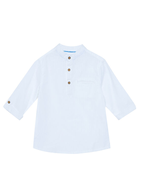 Camicia bianca tinta unita bambino JOSOCHEM2 / 20S90283CHM000