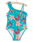 Costume intero turchese con stampa fiori RYAMER3 / 23SI01R5MAIC217