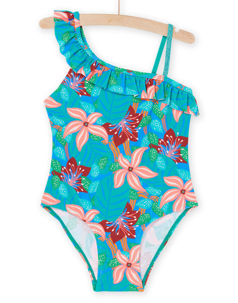 Costume intero turchese con stampa fiori RYAMER3 / 23SI01R5MAIC217