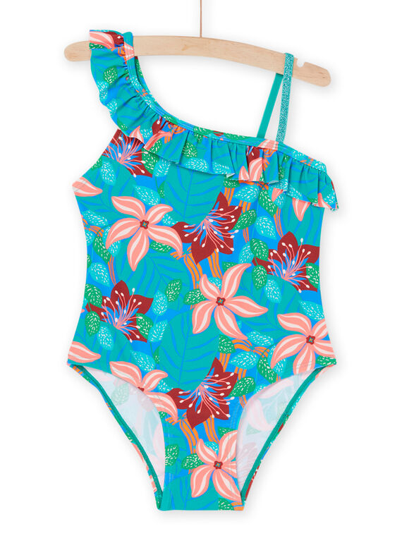 Costume intero turchese con stampa fiori RYAMER3 / 23SI01R5MAIC217