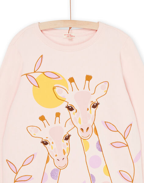 Pigiama rosa cipria con motivi giraffe e a pois REFAPYJGIR / 23SH1154PYJD327