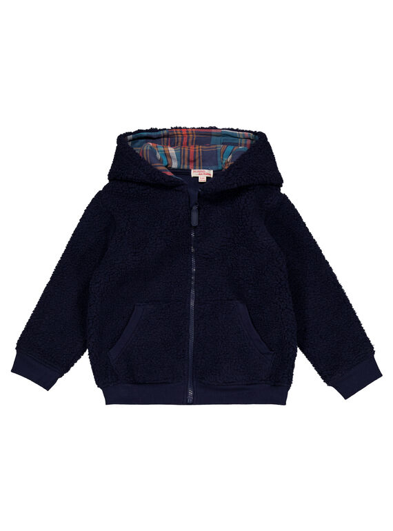 Giacca con cerniera e cappuccio effetto montone Navy GOTUGIL / 19W902Q1GIL705