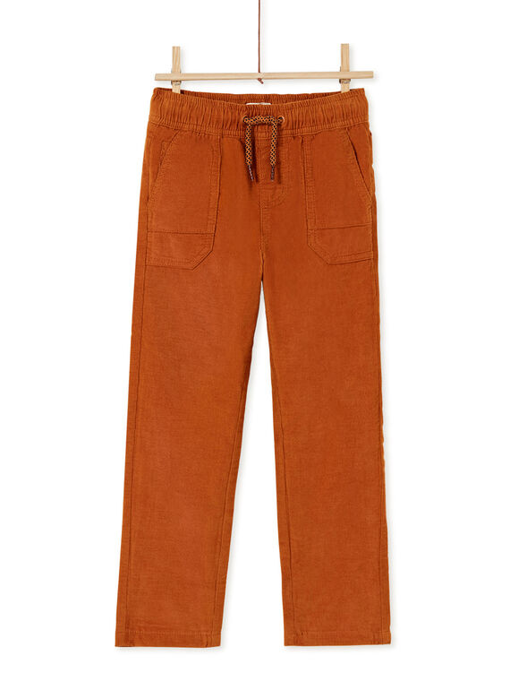 Pantaloni con elastico in vita e tasche marroni bambino KOGOPAN1 / 20W902L2PANI806