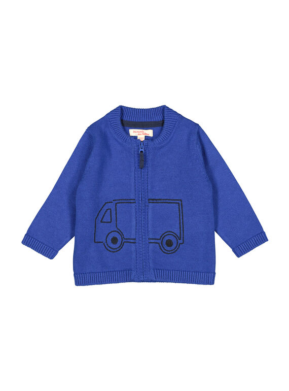 Cardigan con cerniera blu neonato FUJOGIL3 / 19SG1033GIL703