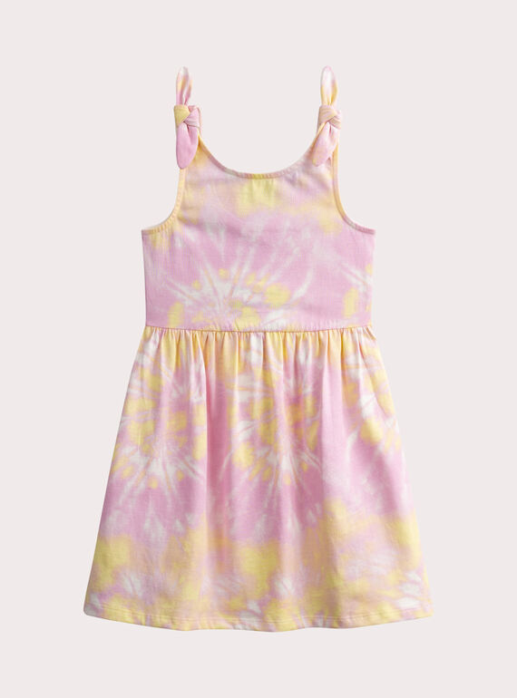 Abito con spalline e fiocco con stampa tie dye WAPLAROB4 / 25S901O3ROB001