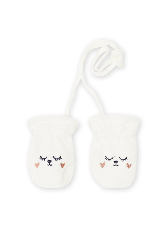 Muffole ecrù motivo gatto soft boa neonata MYIPLAGAN1 / 21WI0962GAN001
