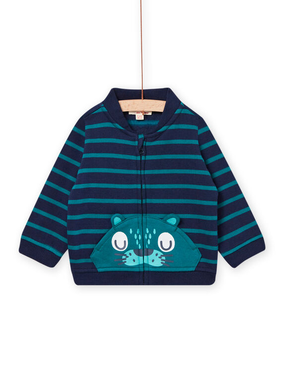 Cardigan blu notte motivo animale neonato NUJOGIL3 / 22SG1061GIL705