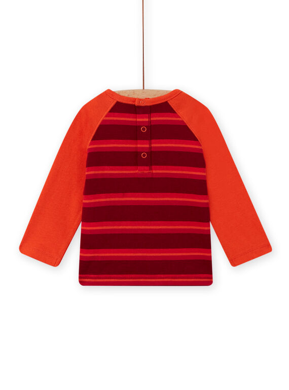 T-shirt corallo, rosso e marrone con motivo orsetto neonato MUFUNTEE2 / 21WG10M1TML504