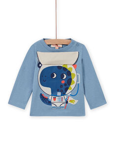 T-shirt blu orizzonte stampa drago astronauta neonato MUPLATEE1 / 21WG10O2TML216