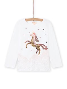 T-shirt a maniche lunghe motivo unicorno bambina MANOTEE / 21W901Q1TEE001