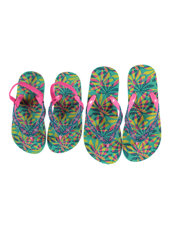 Infradito con stampa foglie bambina FFTONGFEU / 19SK35G1D01202