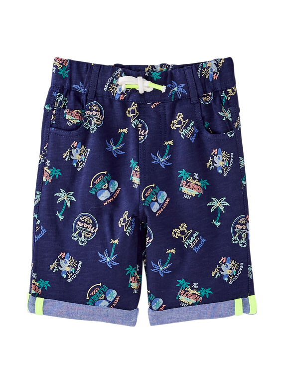 Bermuda felpati bambino navy con stampa beach JOQUABER1 / 20S902R4BER070