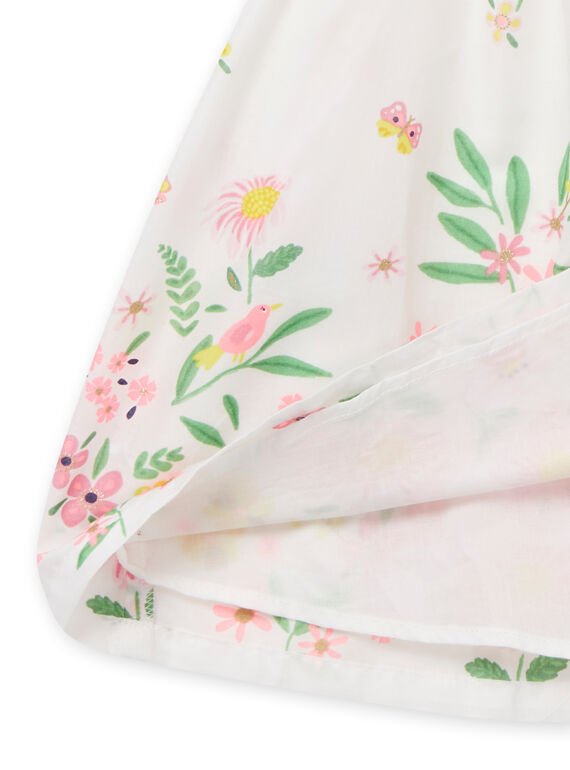 Abito ecrù con stampa a fiori bambina NASOROB4 / 22S901Q1ROB001