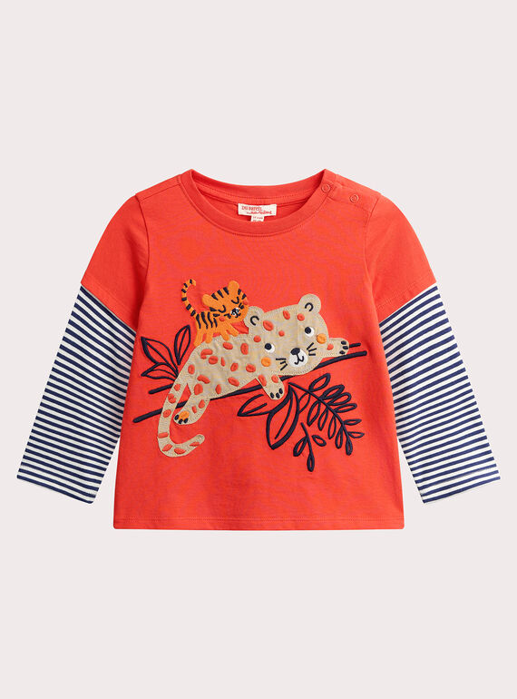 T-shirt a maniche lunghe con motivo animalier per neonato VUKOTEE1 / 24WG1033TMLF503