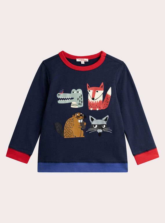 T-shirt marina animazione ritratto animale per ragazzo  VOROTEE1 / 24W902P1TML705