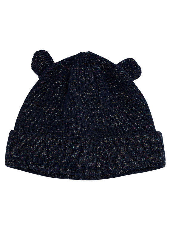 Berretto bambina navy con lurex multicolore. JYACLOBON / 20SI0111BON705