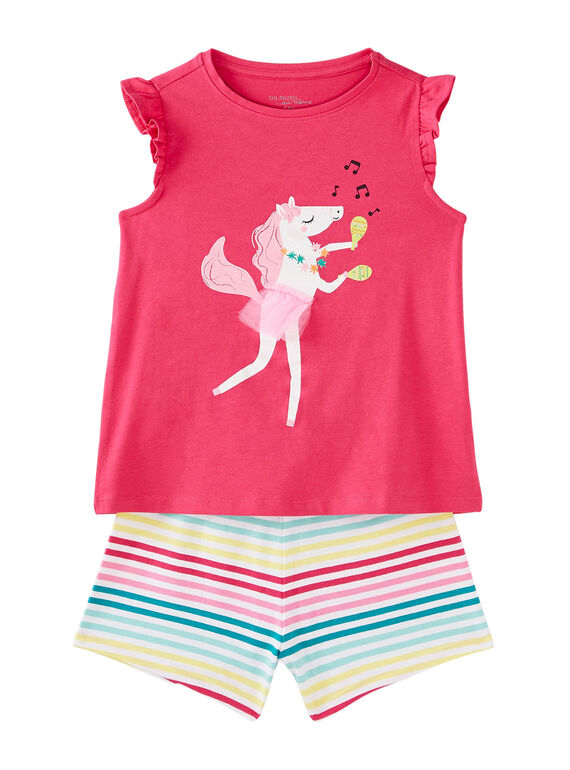 Pigiama corto bambina rosa JEFAPYJ4 / 20SH11U3PYJD323
