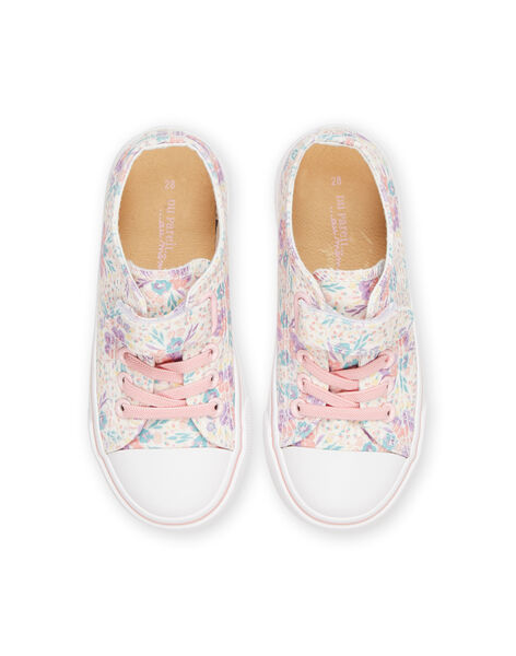 Sneakers ecrù in tela con stampa a fiori RATOILFESTI / 23KK3572D16001