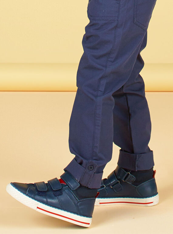 Sneakers pelle navy bambino GGBASTRIVM / 19WK36I6D3F070