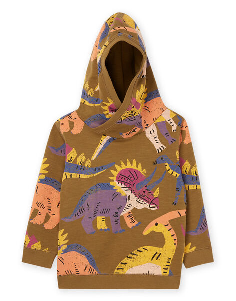 Felpa con tessuto felpato con cappuccio e stampa dinosauri ROMAGSWE / 23S902T1SWEG631