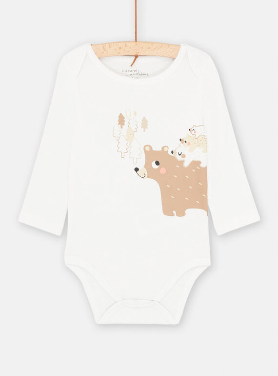 Body bianco con motivo orsi SEGABODFAM / 23WH1474BOD000