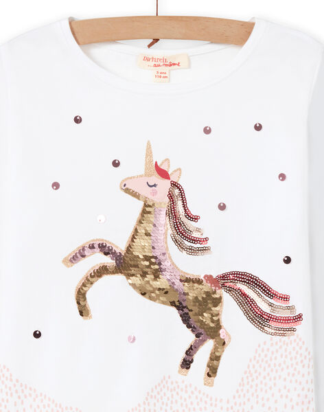 T-shirt a maniche lunghe motivo unicorno bambina MANOTEE / 21W901Q1TEE001