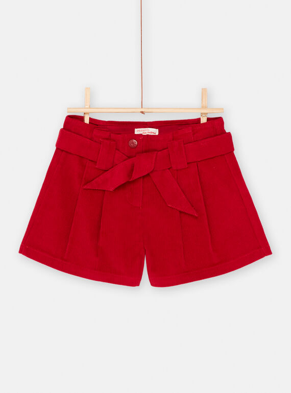 Shorts rosso carminio bambina SAFORSHORT / 23W901K1SHOF504