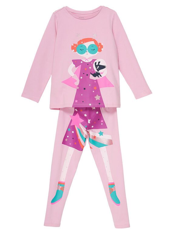 Pigiama travestimento rosa bambina con portapigiama JEFAPYJCOS / 20SH11L3PYGD303