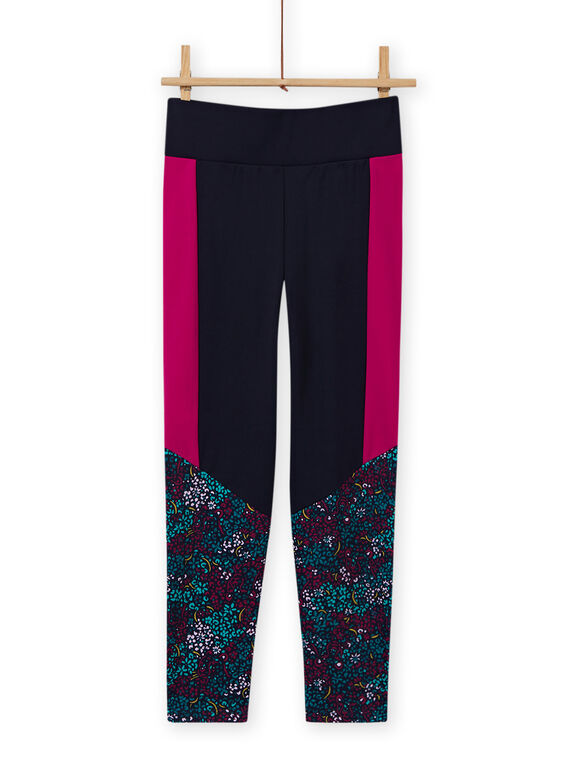 Leggings navy stampa a fiori bambina MAJOBAJOG4 / 21W90119PANC205