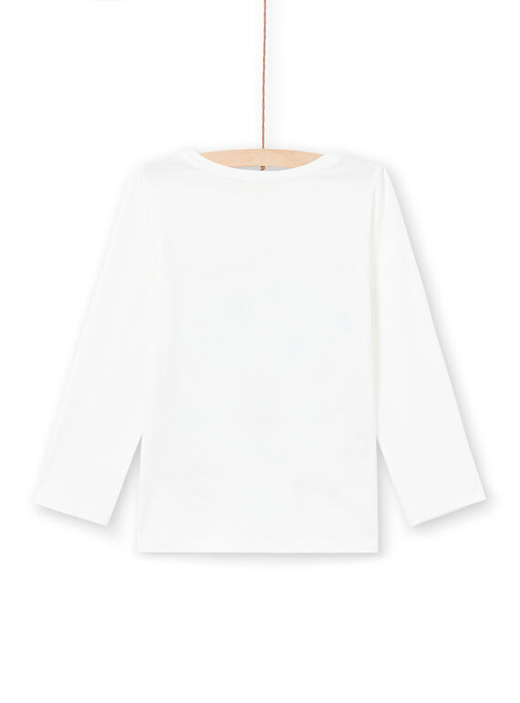 T-shirt ecrù e giallo bambina MAKATEE3 / 21W901I2TML001