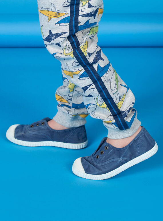 Scarpe da tennis tela tinta unita bambino FGTENBLUE / 19SK36B2D16070
