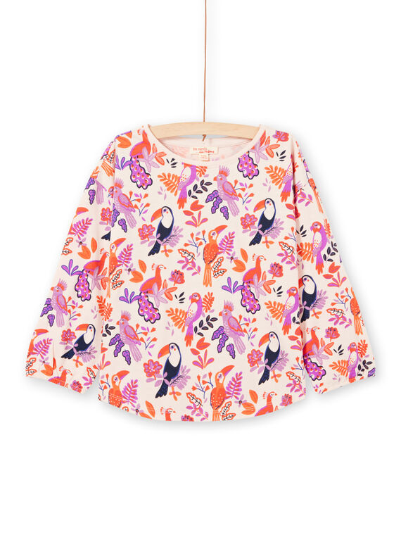 T-shirt maniche lunghe motivi uccelli colorati bambina MAPATEE / 21W901H1TMLD319