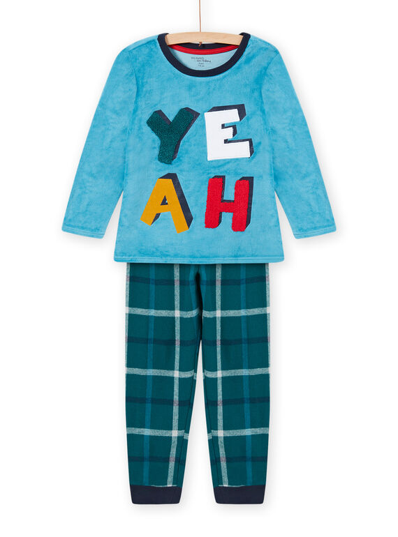 Set pigiama blu zaffiro motivo YEAH bambino MEGOPYJYEAH / 21WH1296PYJC211