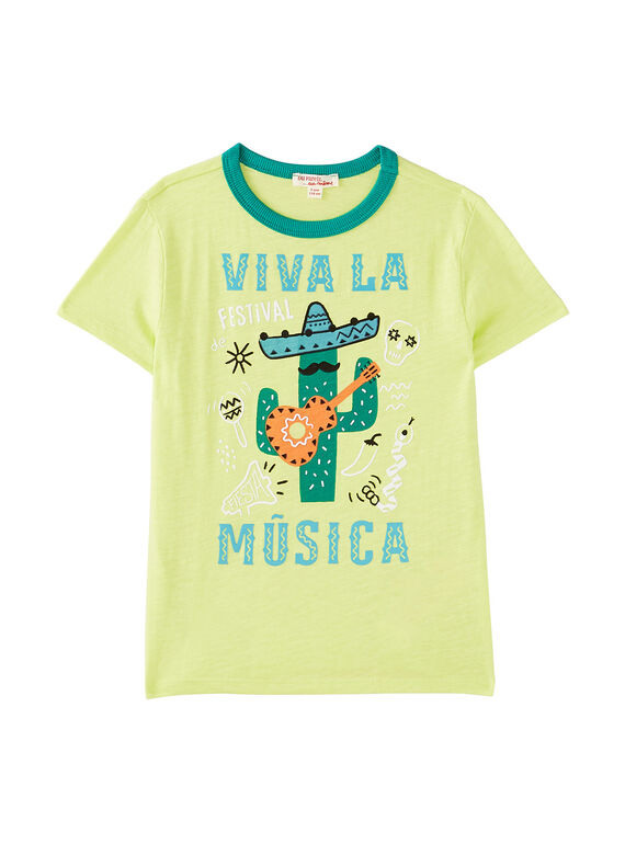 T-shirt bambino maniche corte gialla cactus JOMARTI5 / 20S902P5TMC103