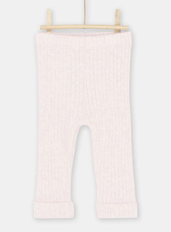 Leggings a costine rosa melange neonata SYIJOLEGCO2 / 23WI09B1CALD314