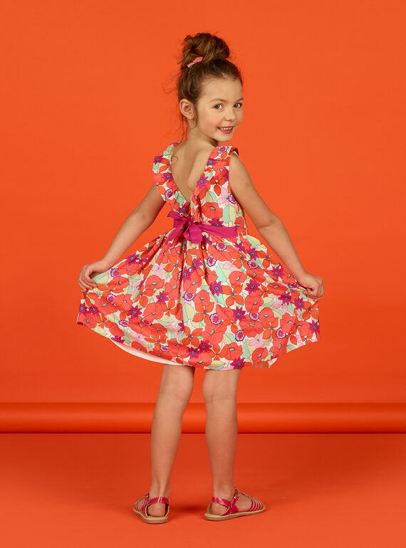 Abito senza maniche con stampa a fiori bambina LAVIROB1 / 21S901U1ROB000