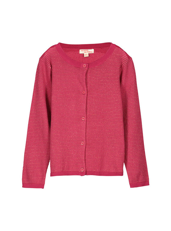 Cardigan in maglia dorata bambina FABACAR1 / 19S90161CAR099