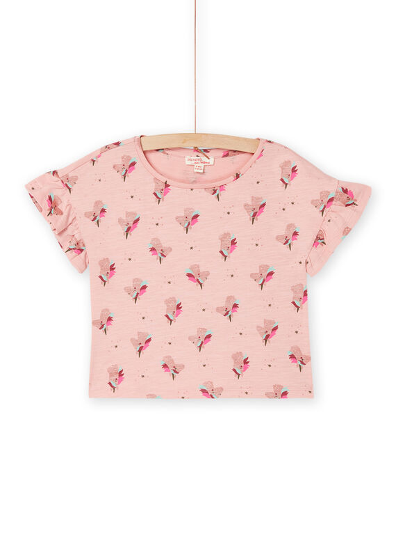 T-shirt rosa antico con stampa unicorni RAMAGTI2 / 23S901T2TMC303