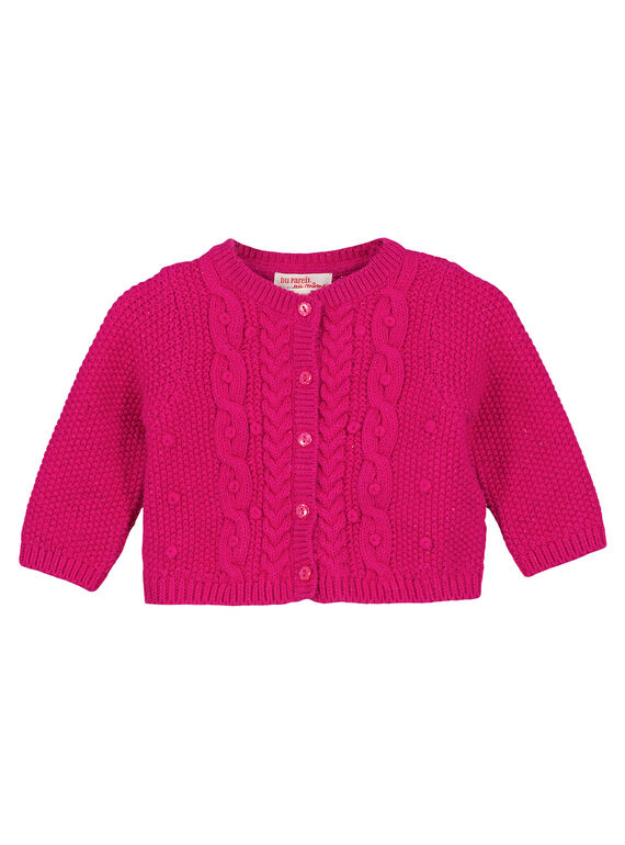 Cardigan lavorato con lurex neonata GIVIOCAR1 / 19WG09R2CARD320