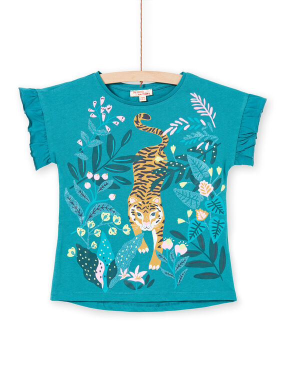 T-shirt petrolio bambina LAVERTI2 / 21S901Q1TMCG621
