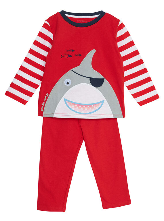 Pigiama in jersey rosso bambino JEGOPYJMAR / 20SH1226PYJ505