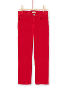 Pantaloni rossi in velluto bambino MOJOPAVEL3 / 21W90212PANF508