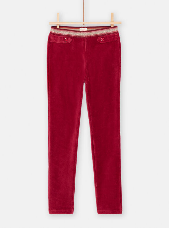 Pantaloni prugna in velluto bambina SAJOMIL4 / 23W901M2PAN709