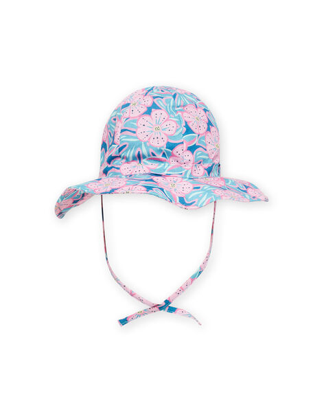 Cappello petrolio con stampa a fiori neonata NYIFICCHA / 22SI09C4CHA215
